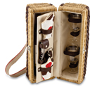 Bacchus Deluxe Rattan Wine Basket Tote - Moka Collection