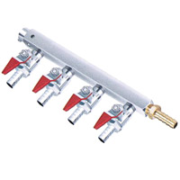 Kegco 4-Way Kegerator Gas Distributor - Aluminum Beer Air Splitter With Shut-Offs