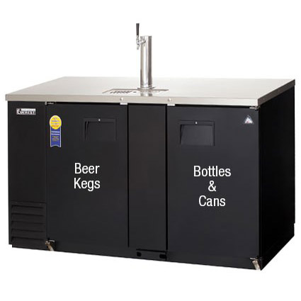 1 Photo of 68 inch Wide Back Bar & Direct Draw Commercial Keg Refrigerator with All Solid Doors