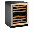 U-Line 2275ZWCOL-00 Wine Captain Dual Zone 43 Bottle Wine Cellar - Full Overlay Frame