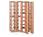 Redrack Curved Corner 32 Bottle Redwood Modular Wine Rack