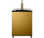 Summit SBC490BRS 6.4 Cu. Ft. Single Faucet Full-Sized Kegerator - Black Cabinet with Brass Finished Door and Tap
