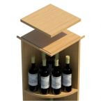 Square Base Quarter Round Top Shelf
