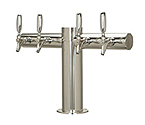 Metropolis Stainless Steel 4 Faucet T-Style Draft Tower - 4 Inch Column - Glycol Cooled
