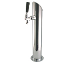 Chrome-Plated Metal Single Faucet Beer Tower - 2-1/2-Inch Column