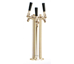 Polished Brass Triple Faucet Draft Beer Tower - 3