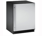 U-Line 2175RFS-00 2000 Series Frost-Free Refrigerator / Freezer - Black Cabinet with Stainless Steel Door - Right Hinge