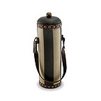 Striped Leather Wine Holder w/ Strap