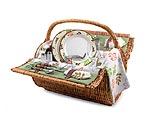 Picnic Time Barrel Botanica Willow Picnic Basket for 2 - Hunter Green w/ Purple