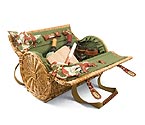Verona Wine & Cheese Barrel Basket - Pine Green w/ Nouveau Grape Napkins