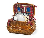 Sandringham Bamboo & Rattan Picnic Basket for Two