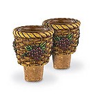 Wine Basket Taper Candle Holder & Bottle Stopper