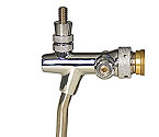 Creamer Beer Faucet with Stainless Steel Lever - Black Plastic, Chrome