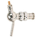 Creamer Beer Faucet with Stainless Steel Lever - Black Plastic, Chrome