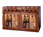 WineKeeper 4x4-M2RN - Napa 8 Bottle 4 Red 4 White Wine Dispenser Preservation Unit - Mahogany