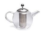 BonJour 53840 Round Glass Teapot with Shut Off Infuser - 34 oz.
