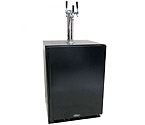 Marvel ML24BNS1RB-X3HB Kegerator Cabinet with BeverageFactory.com X-CLUSIVE 3 Faucet Home Brew Keg Tapping Kit - Black Cabinet with Black Door