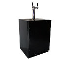 Marvel 61HK-BB-F-R-X2D Kegerator Cabinet with BeverageFactory.com X-CLUSIVE 2 Faucet D System Keg Tapping Kit - Black Cabinet with Black Door