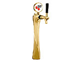 Gold Plated Metal Single Faucet 3-Inch Diameter Column Beer Tower
