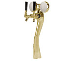 Gold Plated Metal Single Faucet 3-Inch Diameter Column Beer Tower