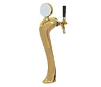 Gold Plated Metal Single Faucet 3-Inch Diameter Column Beer Tower