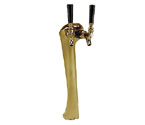 Gold Plated Metal Single Faucet 3-Inch Diameter Column Beer Tower