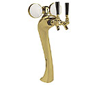 Gold Plated Metal Single Faucet 3-Inch Diameter Column Beer Tower