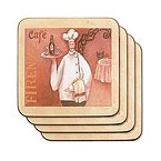 Chef with Wine Tray Coasters