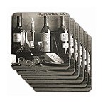Vintage Wine Black & White Coasters
