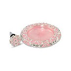 Glamour Girl Pink Enamel Coaster and Stopper Gift Set