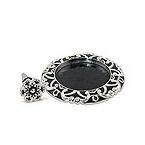 Hollywood Deco Black Enamel Coaster and Stopper Gift Set