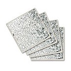 Silver Sparkle Glass Coaster Set