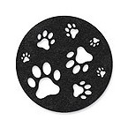 Black Paw Stomping - Felt Coasters
