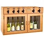 WineKeeper Sonoma 6 Bottle Wine Dispenser Preservation Unit - Oak - 8028