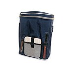 Dark Blue Triple Bottle Wine Duffel