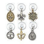 Fleur De Lis Suction Cup My Glass� Wine Charms