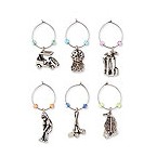 Nineteenth Hole My Glass� Wine Charms