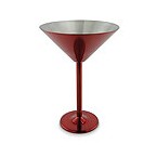 Red Stainless Steel Martini Glass