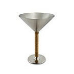 Rattan & Stainless Steel Martini Glass