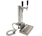 Chrome ABS Plastic Dual Faucet Clamp-on Beer Tower