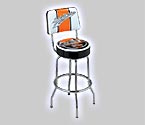 Harley-Davidson Swoosh & Motorcycle Bar Stool with Backrest