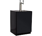 Marvel ML24BNP2RP-X2D Kegerator Cabinet with BeverageFactory.com X-CLUSIVE 2 Faucet D System Keg Tapping Kit - Black Cabinet with Overlay Door