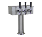Kegco TTOW-3F-BRUSH Brushed Stainless Steel T-Style 3 Faucet Tower - 3
