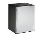 U-Line ADA24RS-15 5.3 cf ADA Undercounter Refrigerator w/ Lock  - Black Cabinet with Stainless Steel Door - Left Hinge