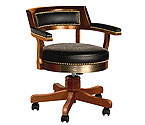 Harley-Davidson� HDL-13140-H -  Bar & Shield Flames Poker Chair - Heritage Brown/Brass Accents