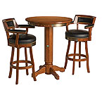 Harley-Davidson� HDL-13201-H - Bar & Shield Flames Pub Table & Backrest Stool Set - Heritage Brown