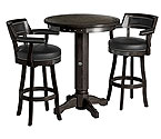 Harley-Davidson� HDL-13201-V - Bar & Shield Flames Pub Table & Backrest Stool Set - Vintage Black