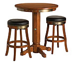 Harley-Davidson� HDL-13202-H - Bar & Shield Flames Pub Table & Bar Stool Set - Heritage Brown