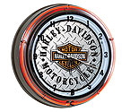 Harley-Davidson� HDL-16611 - Bar & Shield Diamond Plate Double Neon Clock