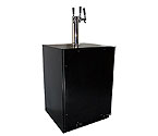Marvel 61HK-BB-O-R-X3HB Kegerator Cabinet with BeverageFactory.com X-CLUSIVE 3 Faucet Home Brew Keg Tapping Kit - Black Cabinet with Overlay Door